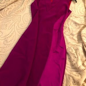 Curve hug tailored V neckline dress